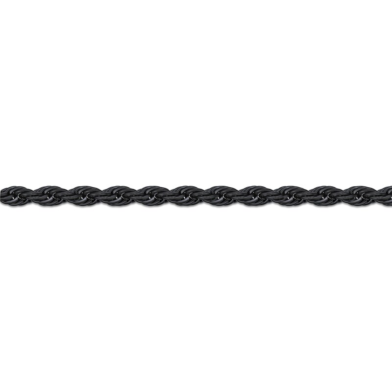 Main Image 2 of Men's 6.0mm Rope Chain Necklace in Solid Stainless Steel  with Black IP - 18"