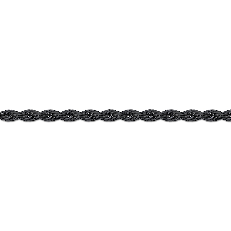 Main Image 2 of Men's 6.0mm Rope Chain Necklace in Solid Stainless Steel  with Black IP - 22"