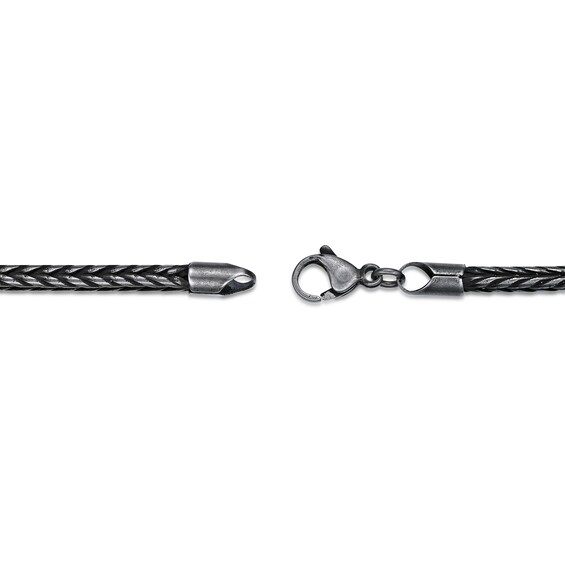 Men's 3.5mm Snake Chain Antique-Finish Necklace in Solid Stainless Steel with Black IP - 18"