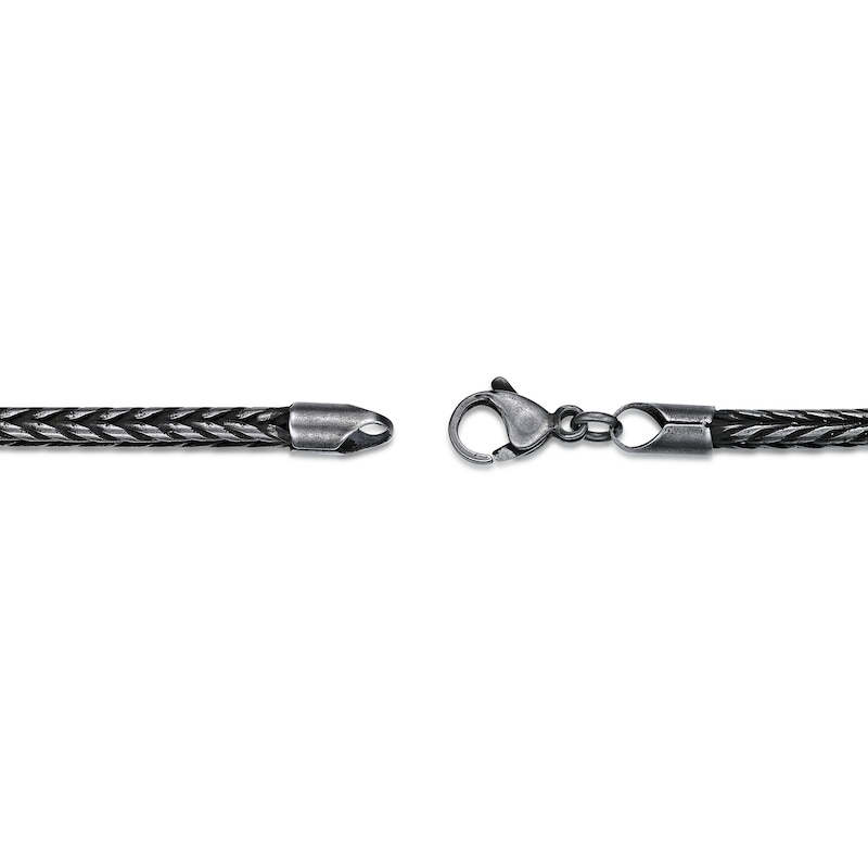 Main Image 3 of Men's 3.5mm Snake Chain Antique-Finish Necklace in Solid Stainless Steel  with Black IP - 18"