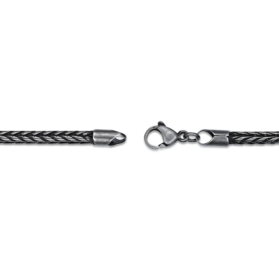 Men's 3.5mm Snake Chain Antique-Finish Necklace in Solid Stainless Steel with Black IP - 24"