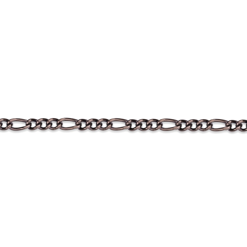 Zales Men's 3.0mm Wheat Chain Necklace in Stainless Steel with Black IP - 30