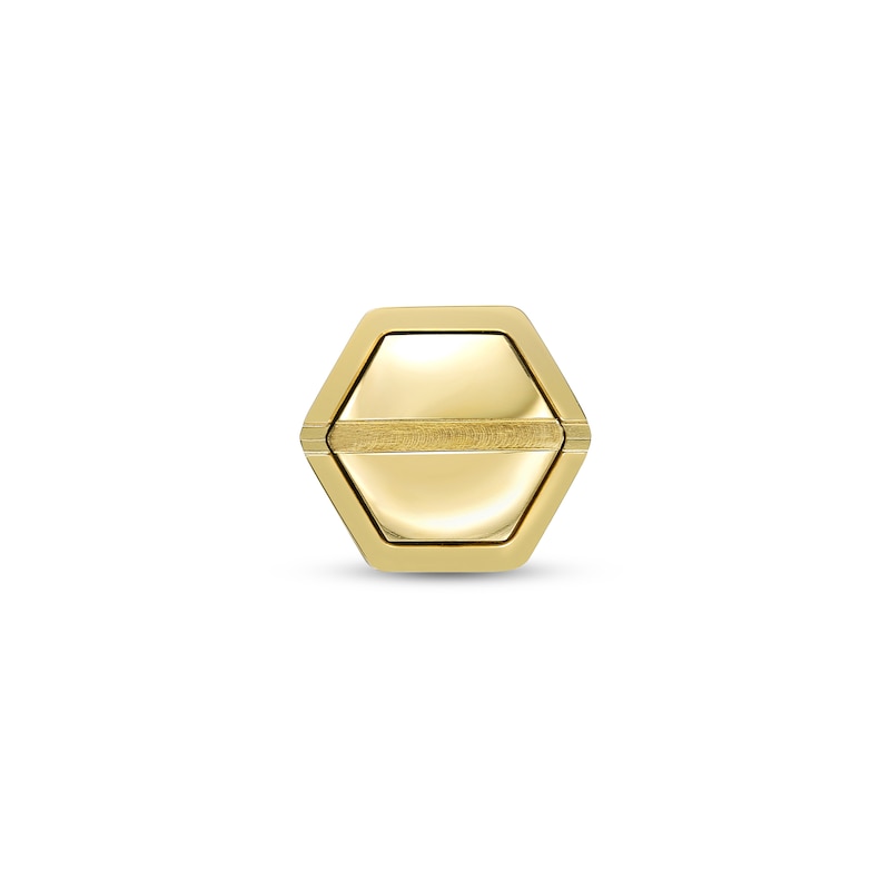 Main Image 3 of Men's Single Hex Bolt Stud Earring in Stainless Steel with Gold-Tone IP