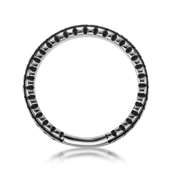 6.5mm Tire Track Antique-Finish Ring Stainless Steel and Black IP