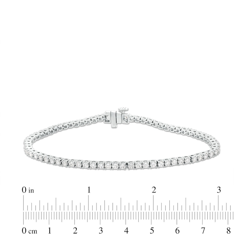 Lab-Created Diamond Bracelet 3 ct tw Round 14K White Gold