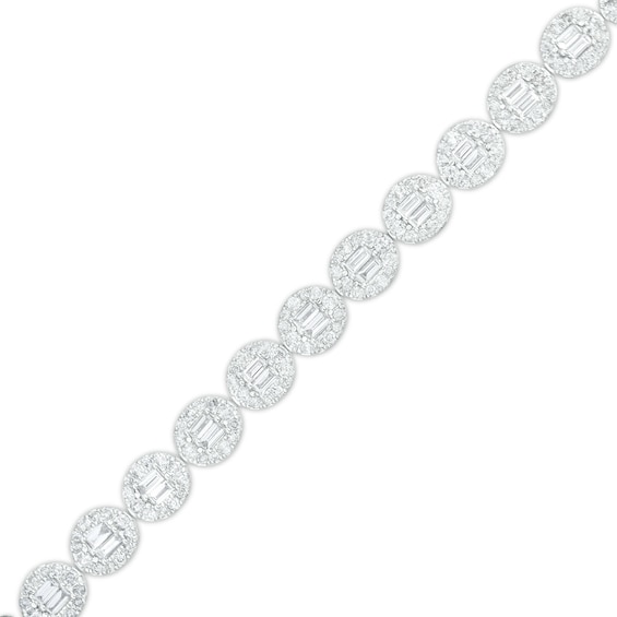 3-1/2 CT. T.w. Oval-Shaped Multi-Diamond Line Bracelet in 10K White Gold â 7.25"