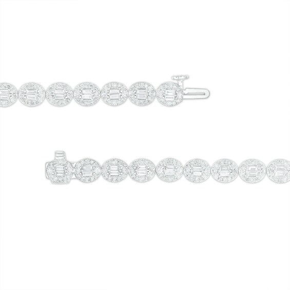 3-1/2 CT. T.w. Oval-Shaped Multi-Diamond Line Bracelet in 10K White Gold â 7.25"