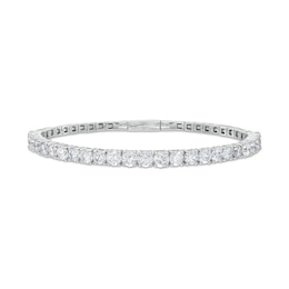 4-3/4 CT. T.W. Certified Lab-Created Diamond Line Flexible Bangle in 14K White Gold (F/SI2) - 6.75&quot;