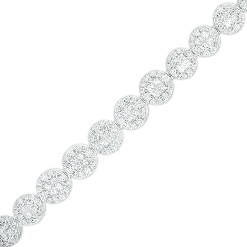 Main Image 1 of 6 CT. T.W. Multi-Diamond Line Bracelet in 10K White Gold – 7.25"