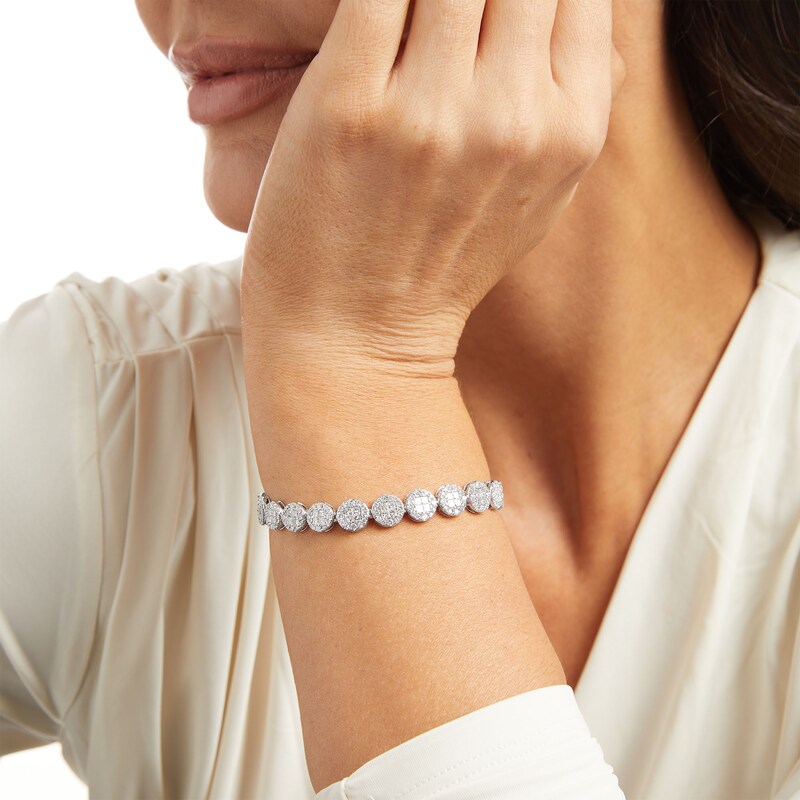 Main Image 2 of 6 CT. T.W. Multi-Diamond Line Bracelet in 10K White Gold – 7.25"