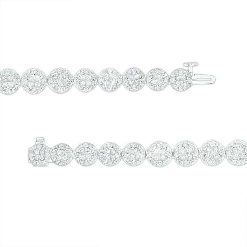 Main Image 3 of 6 CT. T.W. Multi-Diamond Line Bracelet in 10K White Gold – 7.25"