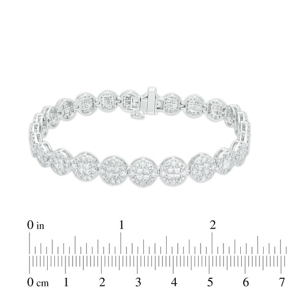 6 CT. T.w. Multi-Diamond Line Bracelet in 10K White Gold â 7.25"