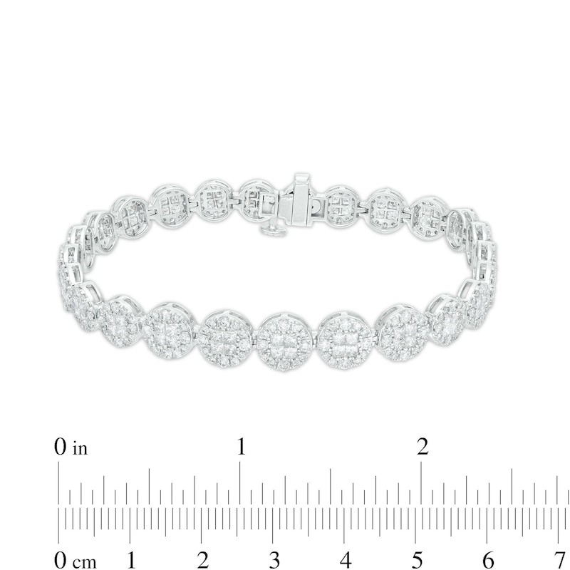 Main Image 4 of 6 CT. T.W. Multi-Diamond Line Bracelet in 10K White Gold – 7.25"
