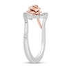 Thumbnail Image 1 of Enchanted Disney Belle 1/10 CT. T.W. Diamond Bypass Rose Ring in Sterling Silver and 10K Rose Gold