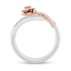 Thumbnail Image 2 of Enchanted Disney Belle 1/10 CT. T.W. Diamond Bypass Rose Ring in Sterling Silver and 10K Rose Gold