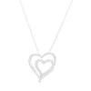 Thumbnail Image 1 of 1/2 CT. T.W. Diamond Slanted Double Heart Pendant in Sterling Silver