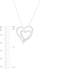 Thumbnail Image 3 of 1/2 CT. T.W. Diamond Slanted Double Heart Pendant in Sterling Silver