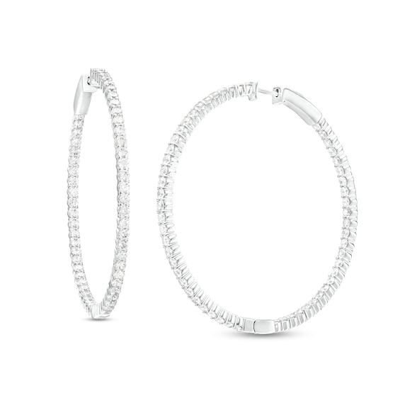 CT. T.w. Diamond Inside-Out Hoop Earrings in 14K Gold