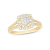 Thumbnail Image 1 of 1/2 CT. T.W. Cushion-Shaped Multi-Diamond Frame Split Shank Ring in 10K Gold