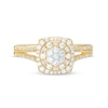 Thumbnail Image 4 of 1/2 CT. T.W. Cushion-Shaped Multi-Diamond Frame Split Shank Ring in 10K Gold