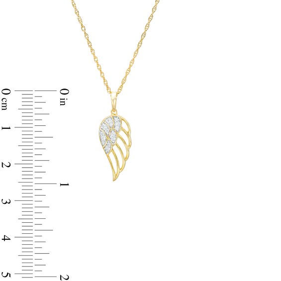 1/15 CT. T.w. Diamond Angel Wing Pendant in 10K Gold