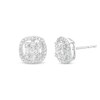 Thumbnail Image 0 of 1/3 CT. T.W. Square-Shaped Multi-Diamond Open Cushion Frame Stud Earrings in 10K White Gold