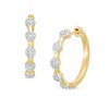 Thumbnail Image 1 of 3/8 CT. T.W. Multi-Diamond Station Hoop Earrings in 10K Gold