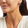 Thumbnail Image 2 of 3/8 CT. T.W. Multi-Diamond Station Hoop Earrings in 10K Gold