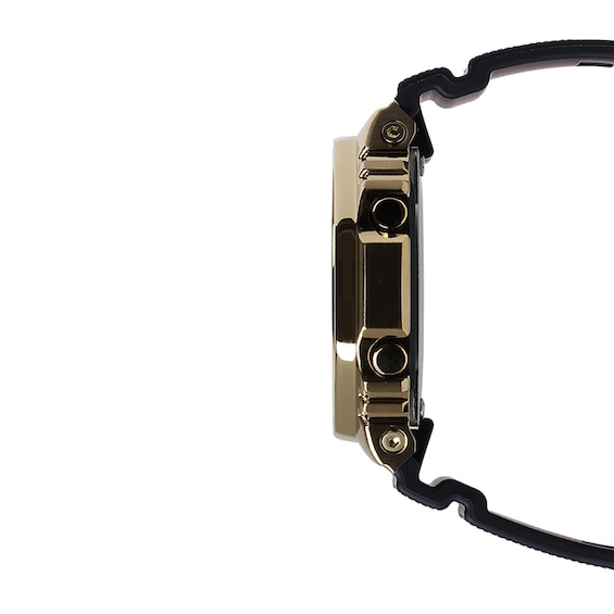 Men's Casio G-Shock Classic Gold-Tone IP Black Resin Strap Watch with Black Dial (Model: Gm2100G-1A9)