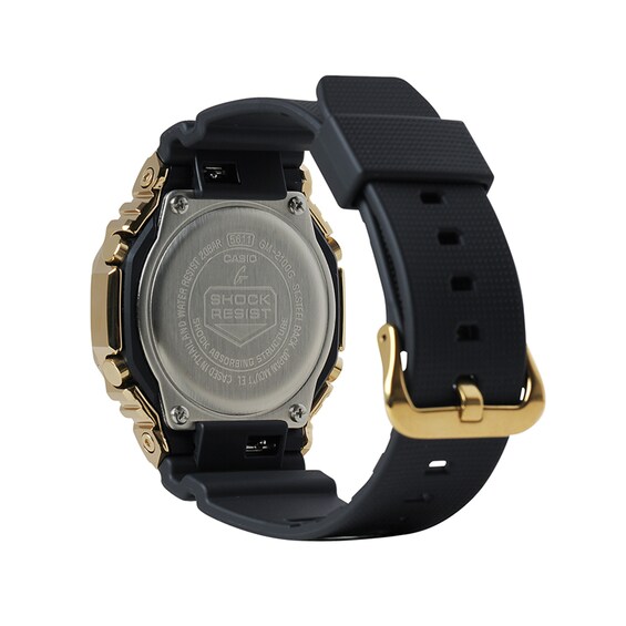 Men's Casio G-Shock Classic Gold-Tone IP Black Resin Strap Watch with Black Dial (Model: Gm2100G-1A9)