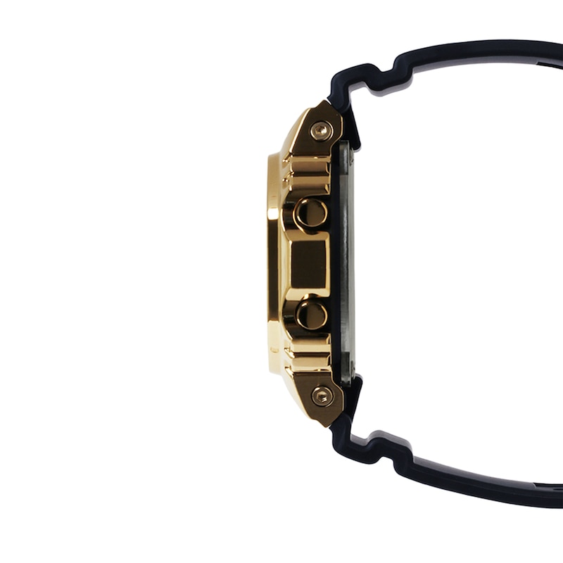 Main Image 2 of Men's Casio G-Shock Classic Gold-Tone IP Black Resin Strap Watch with Square Black Dial (Model: GM5600G-9)