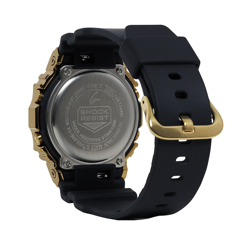 Main Image 3 of Men's Casio G-Shock Classic Gold-Tone IP Black Resin Strap Watch with Square Black Dial (Model: GM5600G-9)