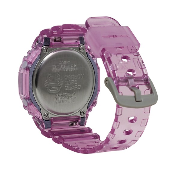 Ladies' Casio G-Shock Classic Clear Pink Resin Strap Watch (Model: Gmas2100Sk4A)