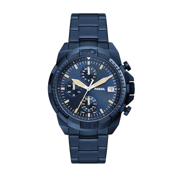 Men's Fossil Bronson Blue Chronograph Watch with Navy Dial (Model: Fs5916)