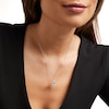 Thumbnail Image 2 of Pear-Shaped Blue Lab-Created Spinel and White Lab-Created Sapphire Frame Split Bail Pendant in Sterling Silver