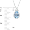 Thumbnail Image 3 of Pear-Shaped Blue Lab-Created Spinel and White Lab-Created Sapphire Frame Split Bail Pendant in Sterling Silver
