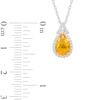 Thumbnail Image 3 of Pear-Shaped Citrine and White Lab-Created Sapphire Frame Split Bail Pendant in Sterling Silver