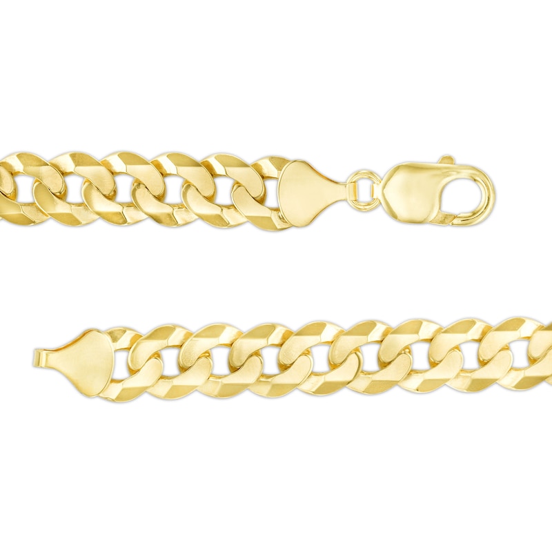 Men's 10.9mm Curb Chain Bracelet in Solid 10K Gold - 8.5"