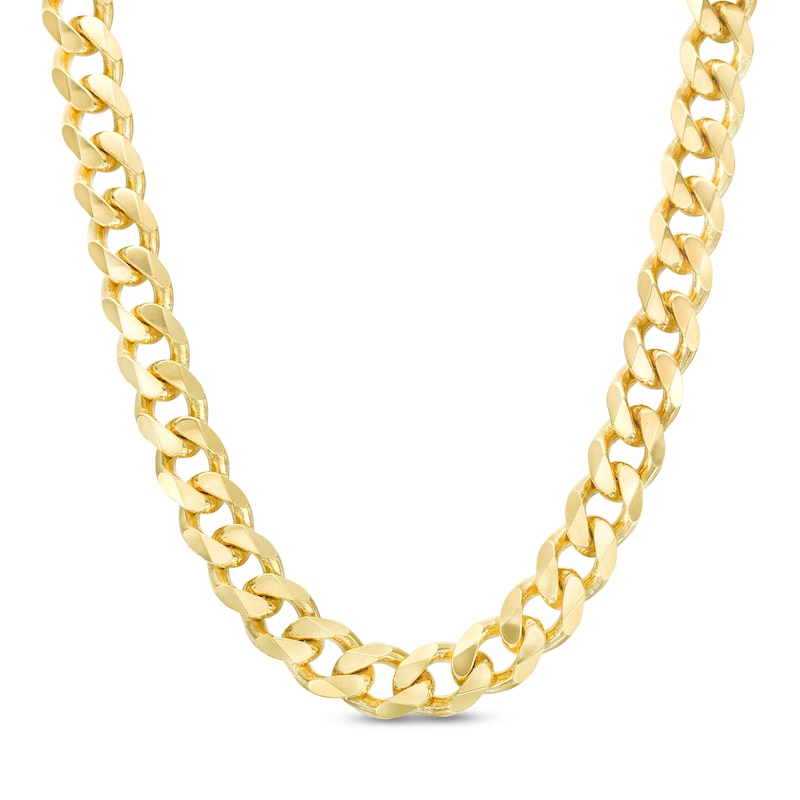 Men's 9.9mm Curb Chain Necklace in Solid 14K Gold - 22"