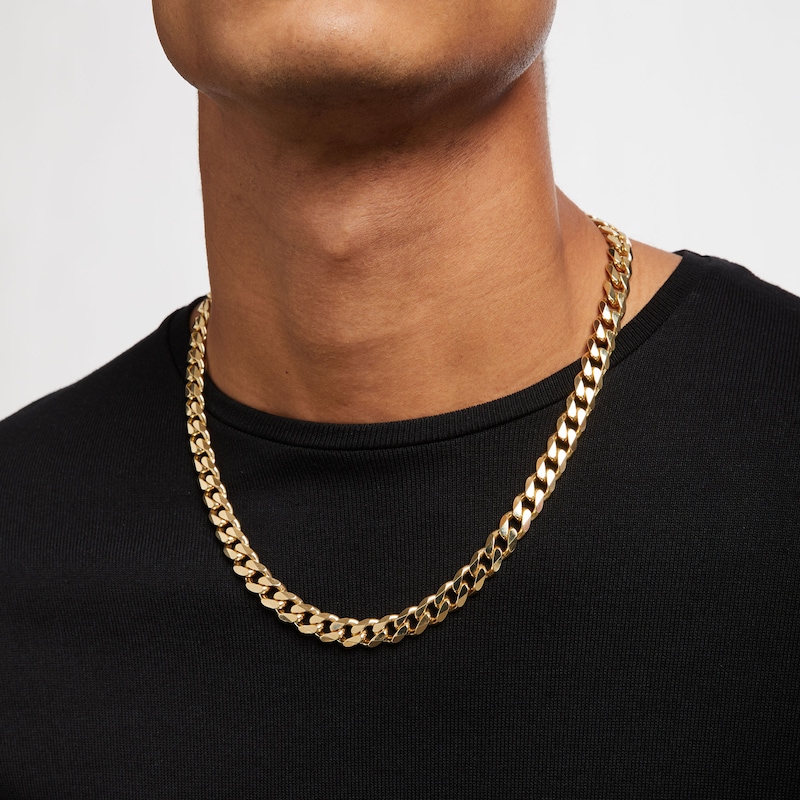 Men's 9.9mm Solid Curb Chain Necklace in 14K Gold - 22