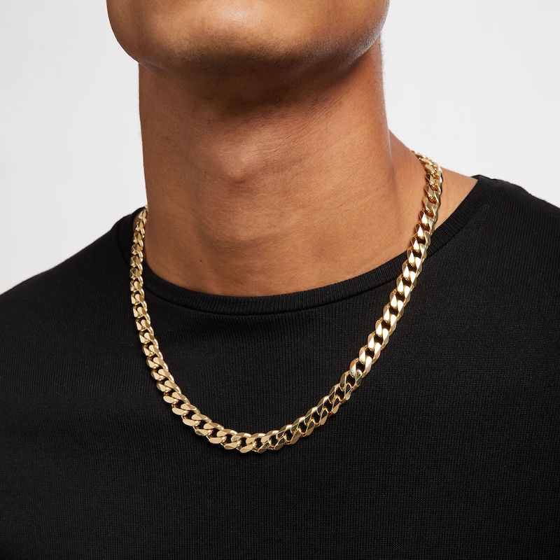Main Image 2 of Men's 9.9mm Curb Chain Necklace in Solid 14K Gold - 22"