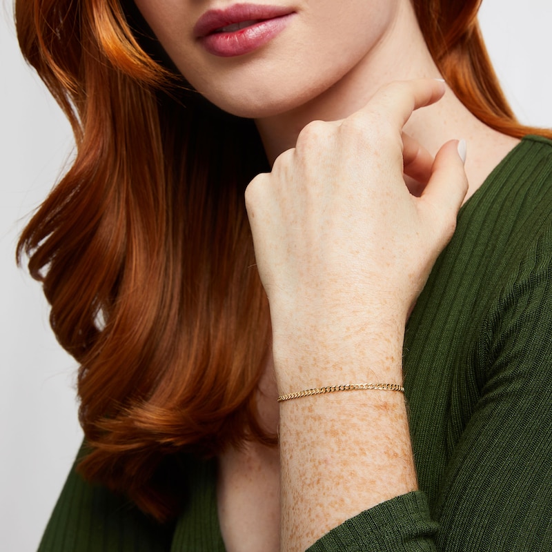 Main Image 2 of 2.7mm Curb Chain Bracelet in Solid 14K Gold - 7.5"