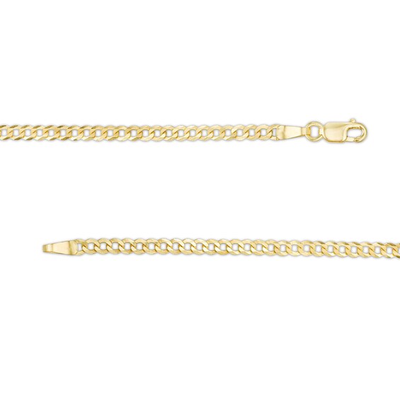 2.7mm Curb Chain Bracelet in Solid 14K Gold - 7.5"