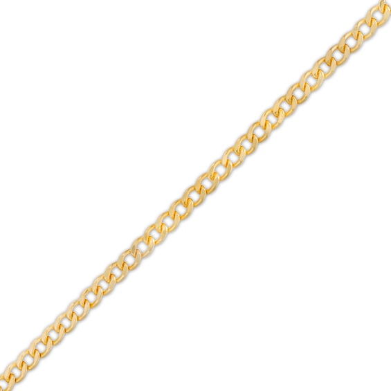 3.0mm Curb Chain Anklet in Hollow 10K Gold - 10"