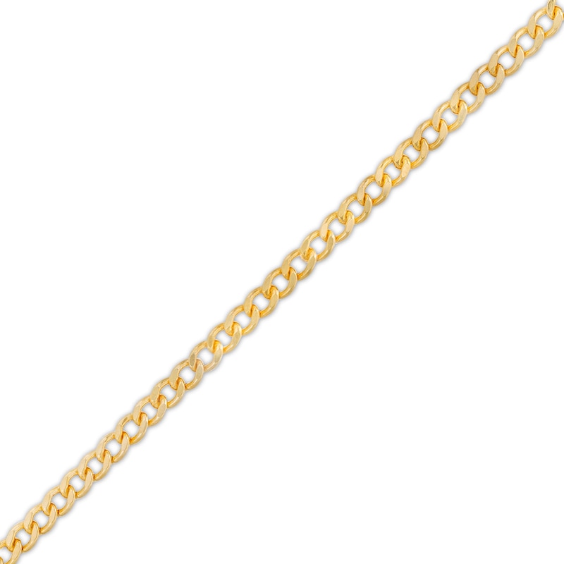 Main Image 1 of 3.0mm Curb Chain Anklet in Hollow 10K Gold - 10"
