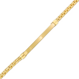Men's Curved ID Link Bracelet in 10K Gold – 9&quot;