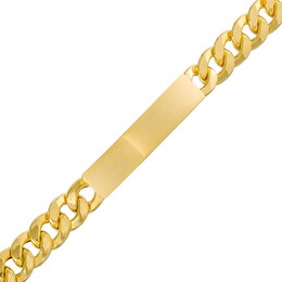Men's Cuban Curb Chain ID Bracelet in 10K Gold – 8.5&quot;