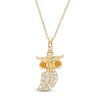 Thumbnail Image 0 of Orange Citrine and 1/8 CT. T.W. Diamond Owl Pendant in 10K Gold