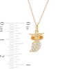 Thumbnail Image 2 of Orange Citrine and 1/8 CT. T.W. Diamond Owl Pendant in 10K Gold