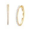 Thumbnail Image 0 of 1/2 CT. T.W. Diamond Oval Hoop Earrings in 14K Gold